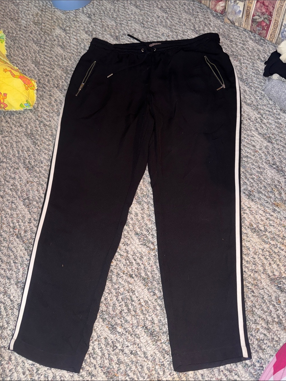 H&M Black Sweatpants with White Side Stripes